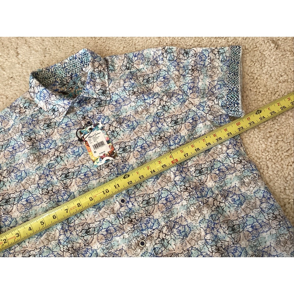 NWT Robert Graham - Radnor Short Sleeve - Classic Fit - Linen Blend  Size Small